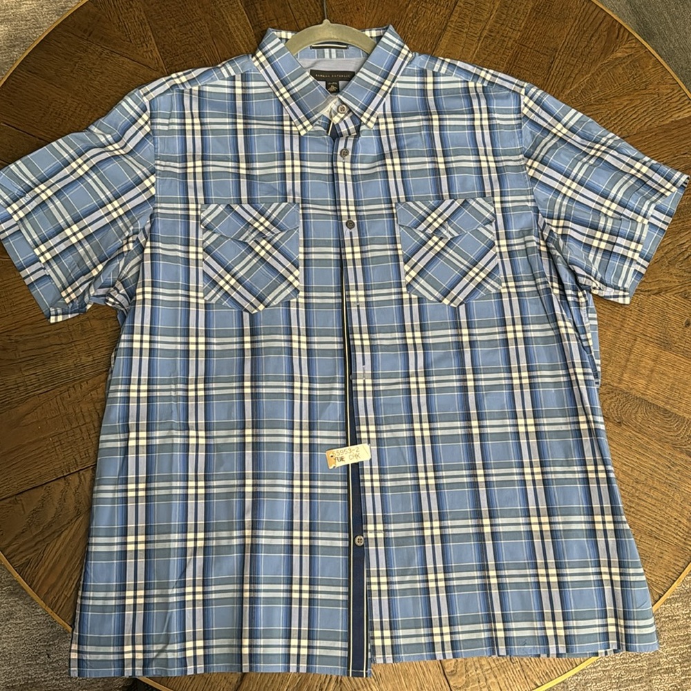 Banana Republic Button Up Blue Shirt Shirt Sleeve Formal Beach Summer Nice - Picture 4 of 4